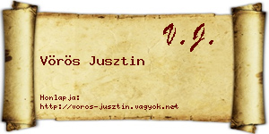 Vörös Jusztin névjegykártya