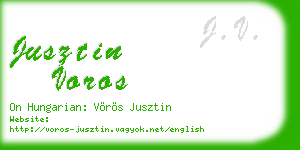 jusztin voros business card